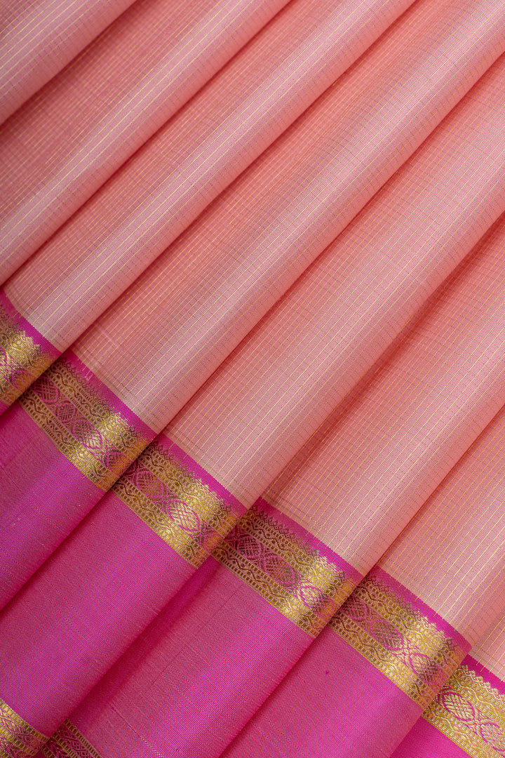 Pink traditional pure kanchipuram silk saree