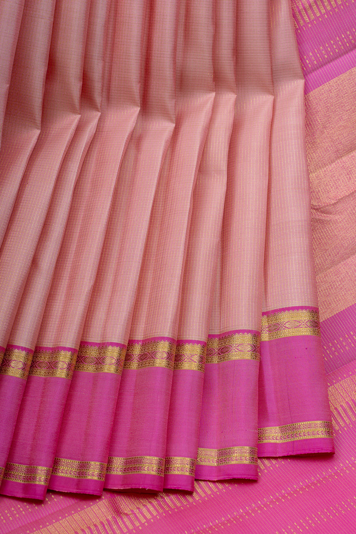 Pink traditional pure kanchipuram silk saree