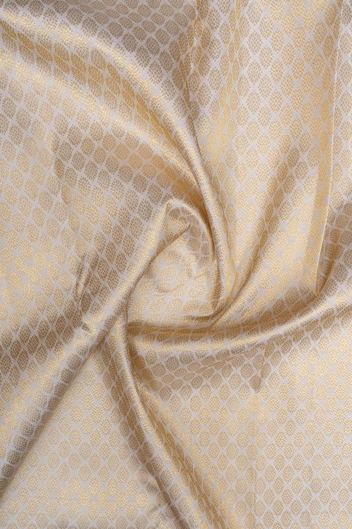 Ivory and green brocade pure kanchipuram silk saree