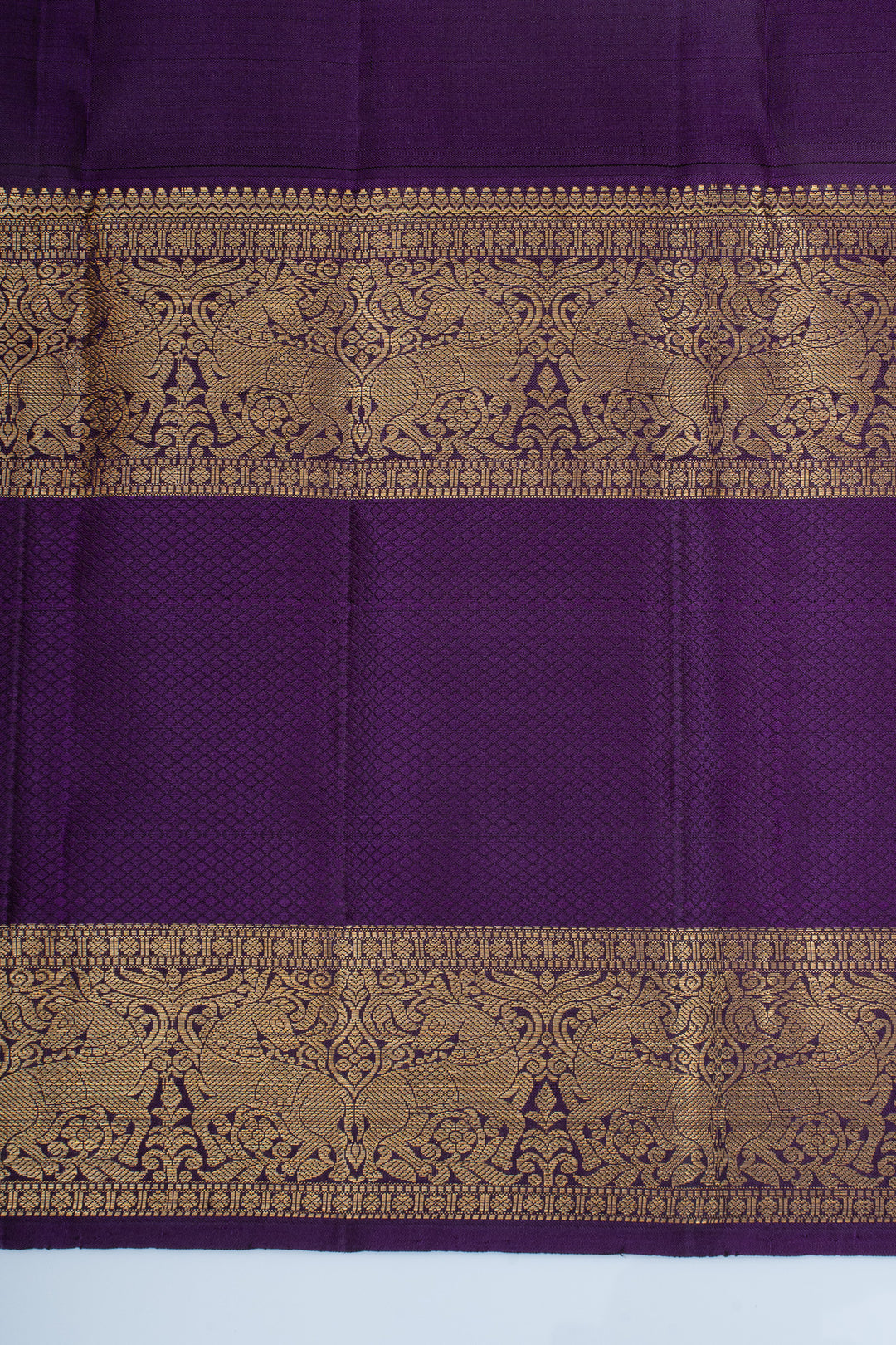 Rust orange and purple  pure kanchipuram silk saree