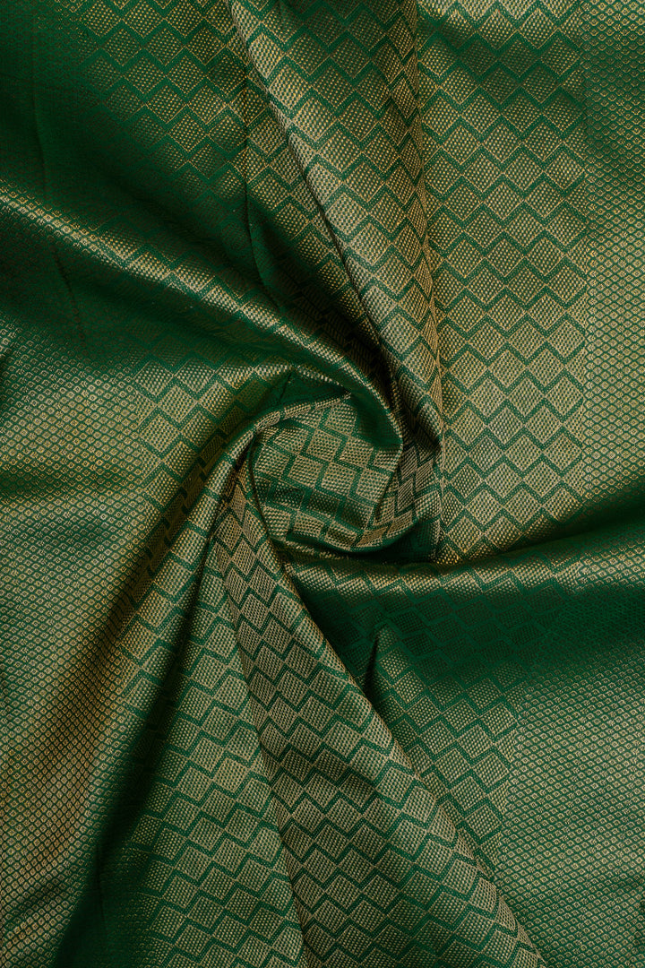 Pink and green brocade pure kanchipuram silk saree