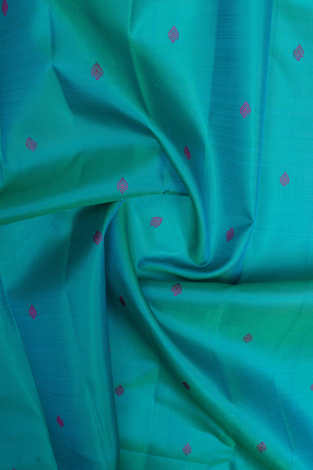 Peacock blue traditional pure kanchipuram silk saree