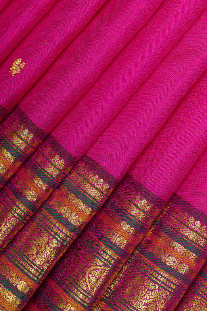 Rani pink traditional pure kanchipuram silk saree