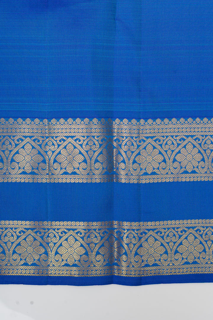 Peacock blue and jamun rettai pettu pure kanchipuram silk saree