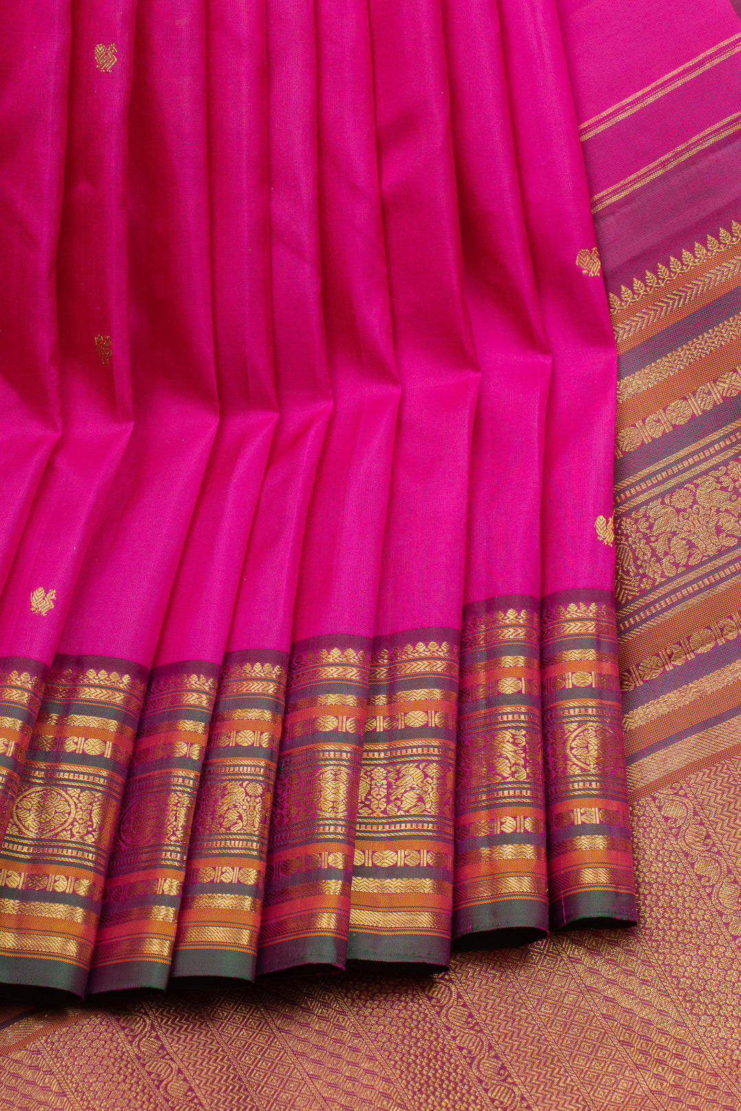 Rani pink traditional pure kanchipuram silk saree