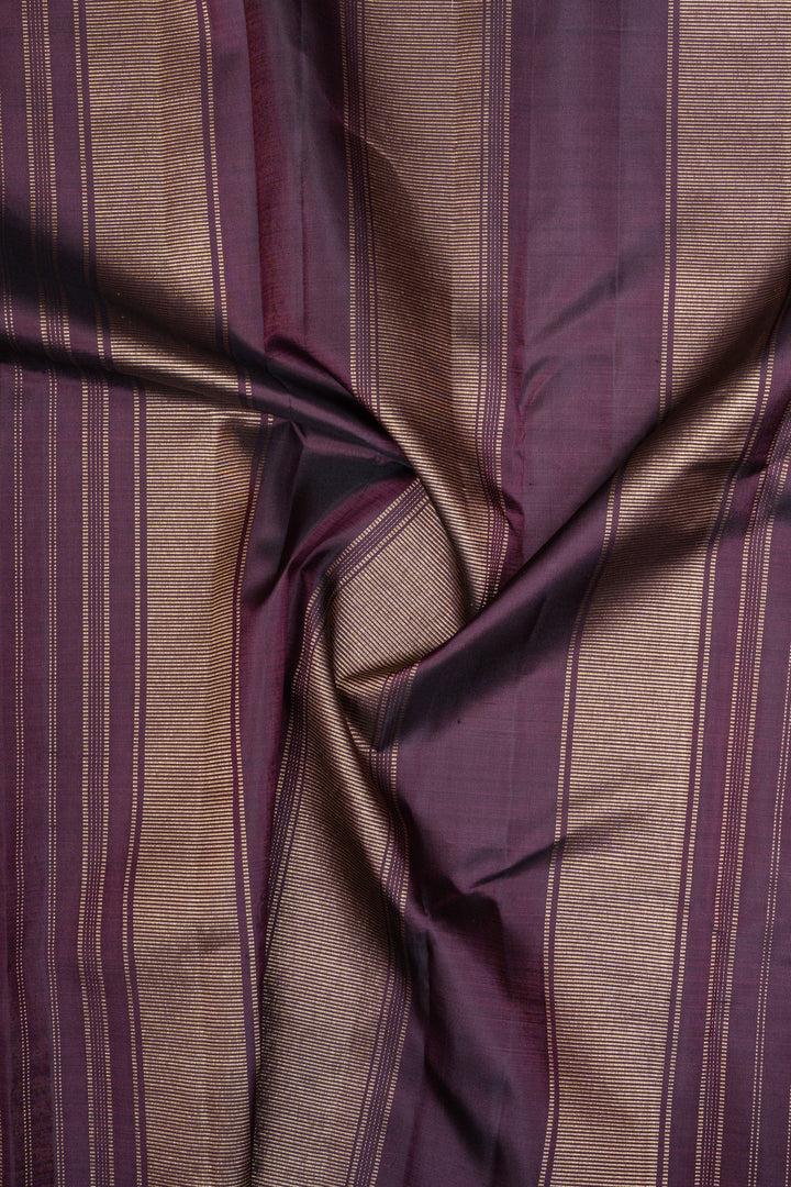 Jamun small border pure kanchipuram silk saree