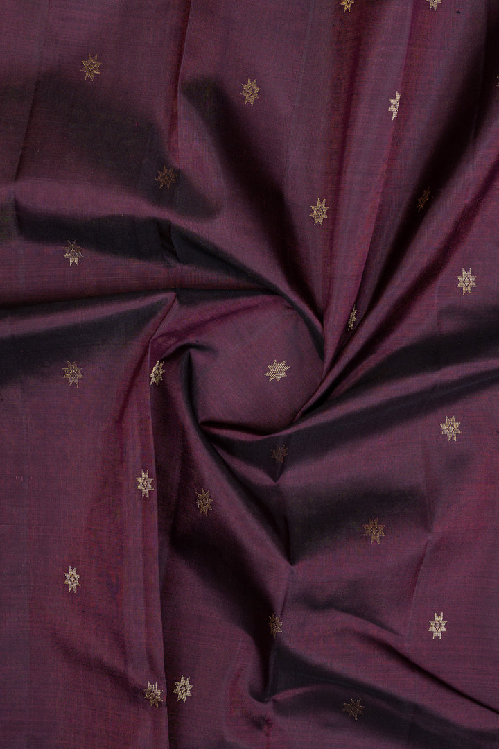 Jamun small border pure kanchipuram silk saree