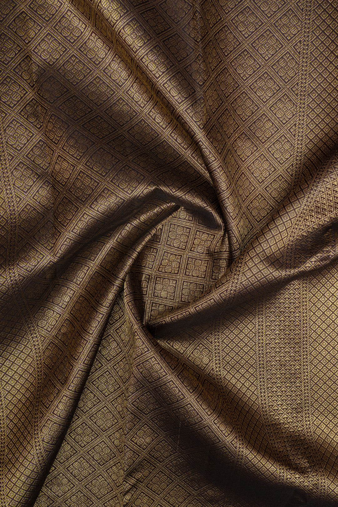Brown traditional pure kanchipuram silk saree