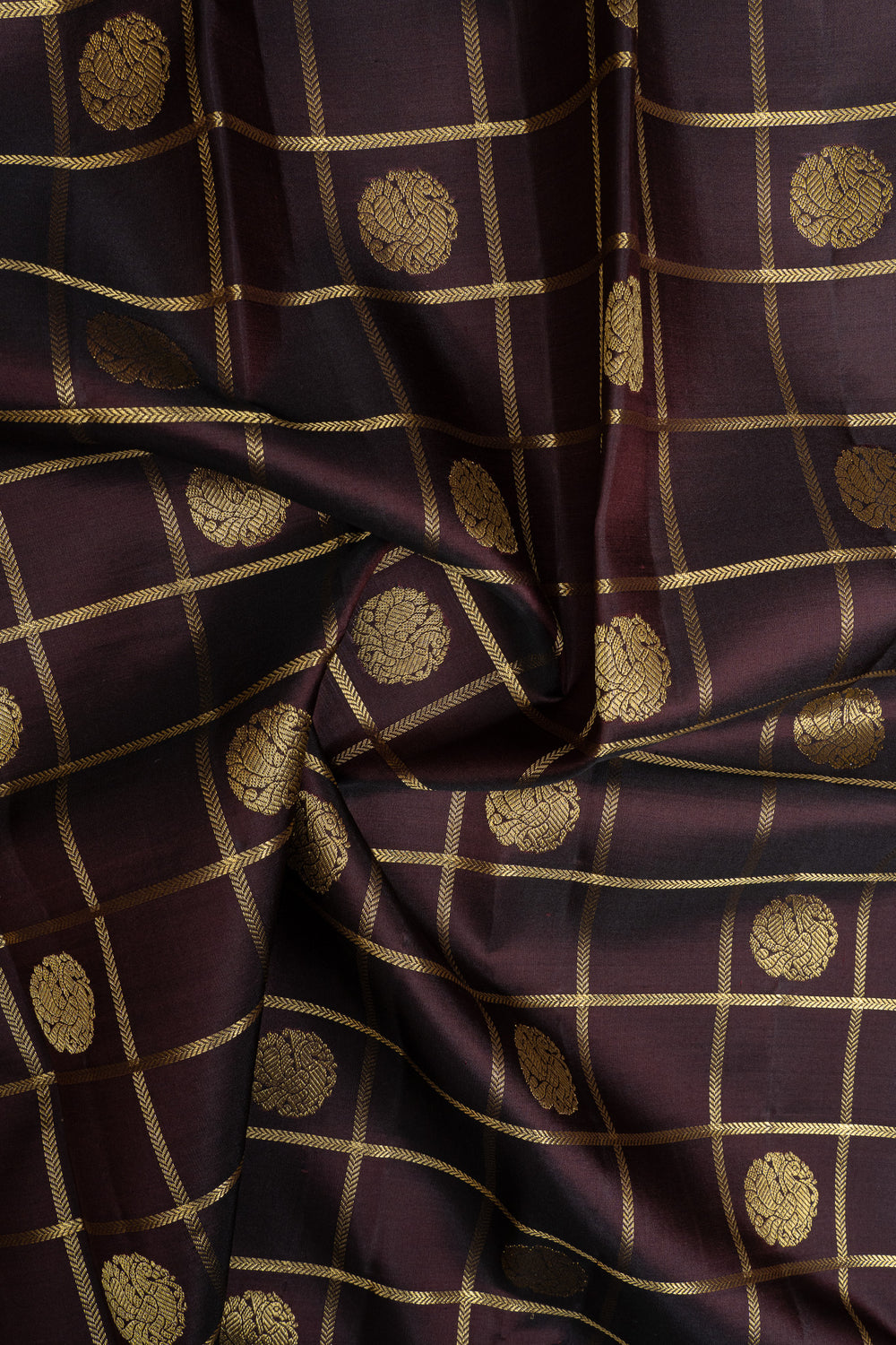 Brown traditional pure kanchipuram silk saree