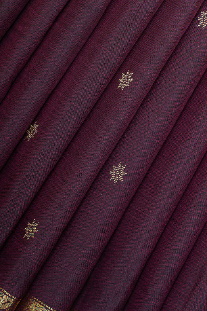 Jamun small border pure kanchipuram silk saree