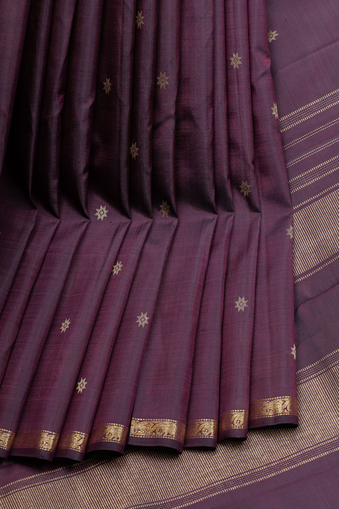 Jamun small border pure kanchipuram silk saree