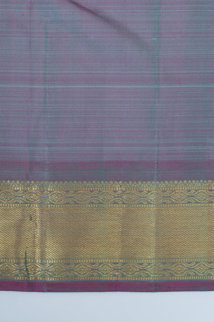 Turquoise blue thread brocade  pure kanchipuram silk saree