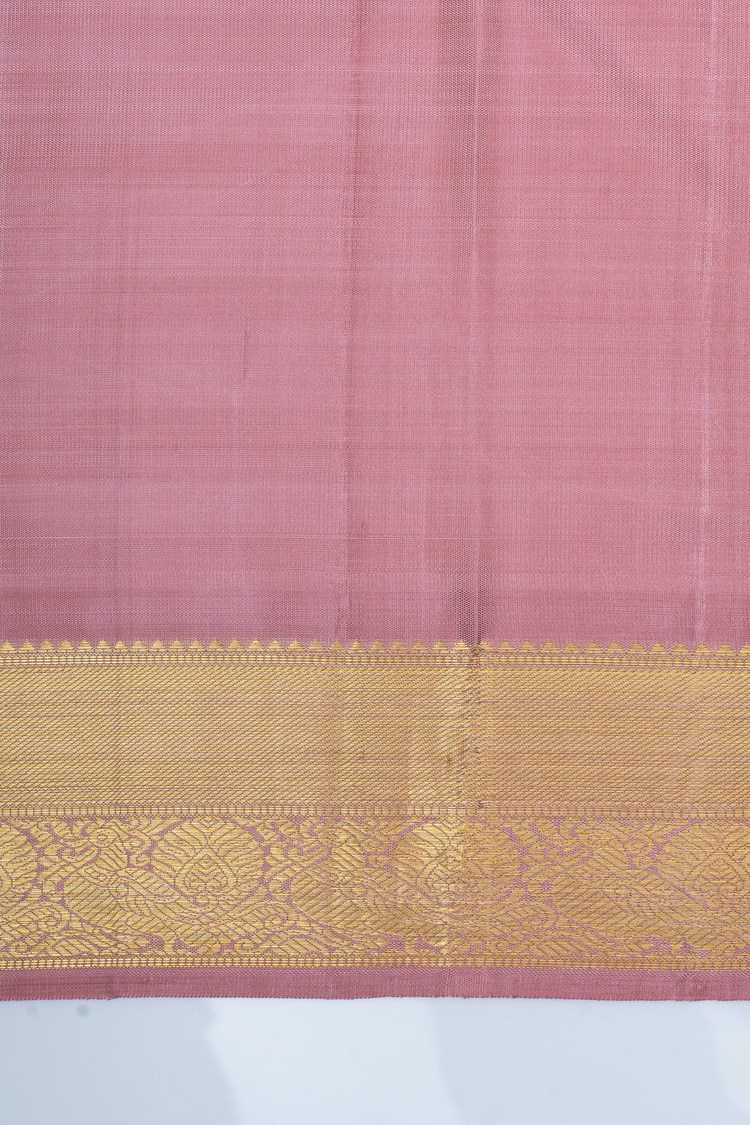 Baby pink threadwork pure kanchipuram silk saree