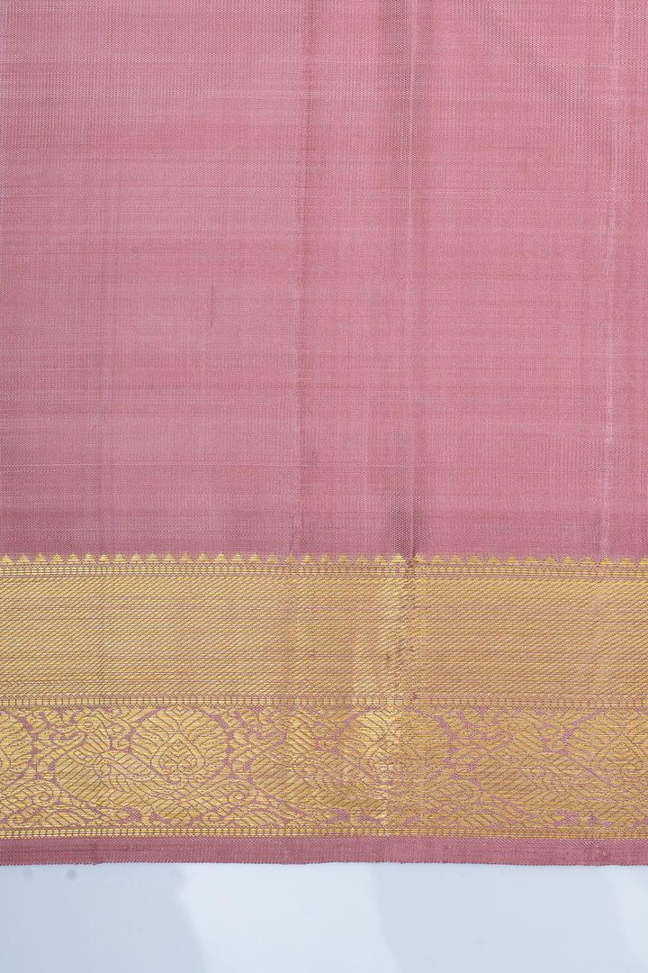 Baby pink threadwork pure kanchipuram silk saree