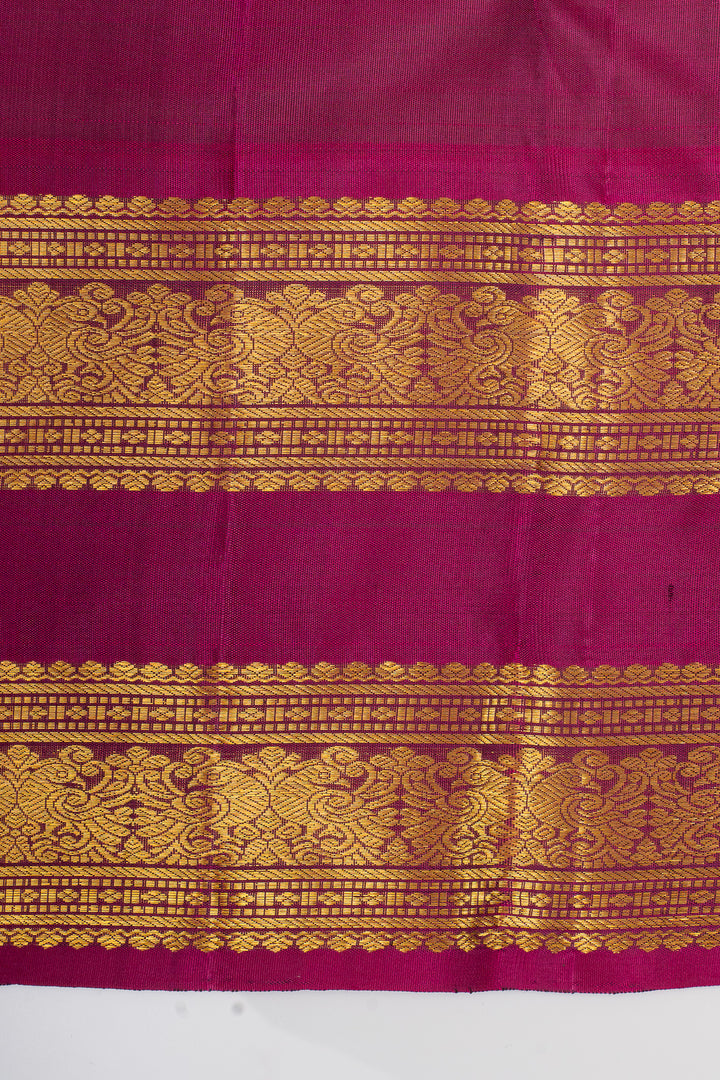 Grey zari checks pure kanchipuram silk saree