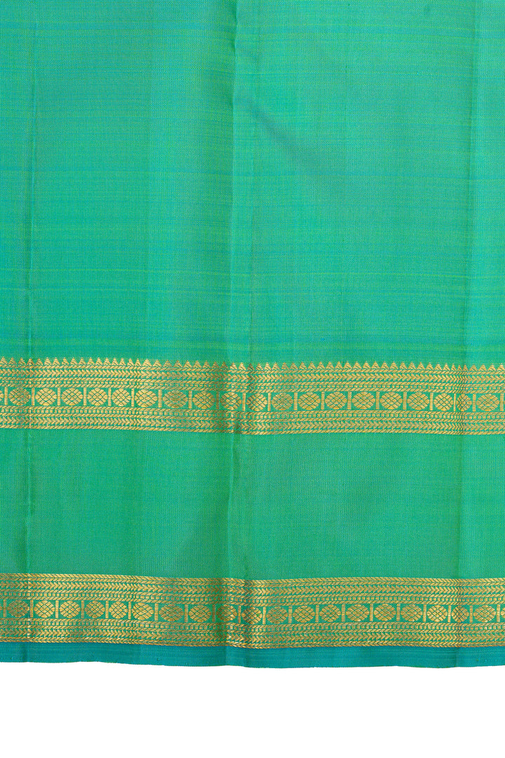 Lime  green rettai pettu pure kanchipuram silk saree