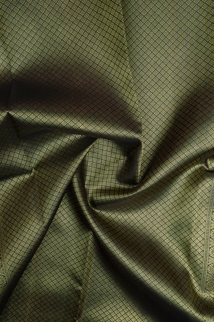 Bottle green  traditional pure kanchipuram silk saree