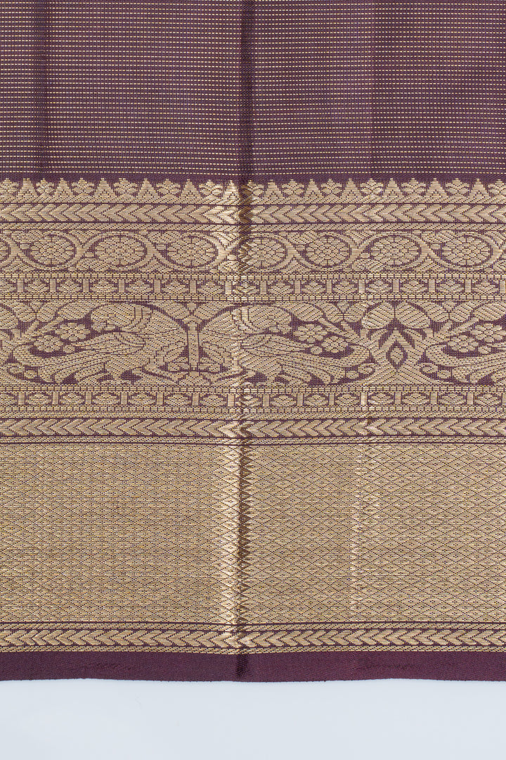 Brown Vairaoosi  pure kanchipuram silk saree