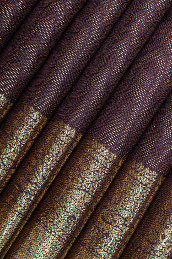 Brown Vairaoosi  pure kanchipuram silk saree