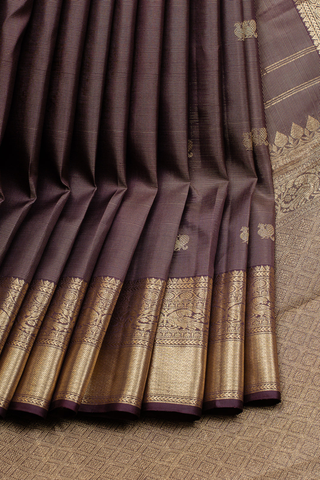 Brown Vairaoosi  pure kanchipuram silk saree