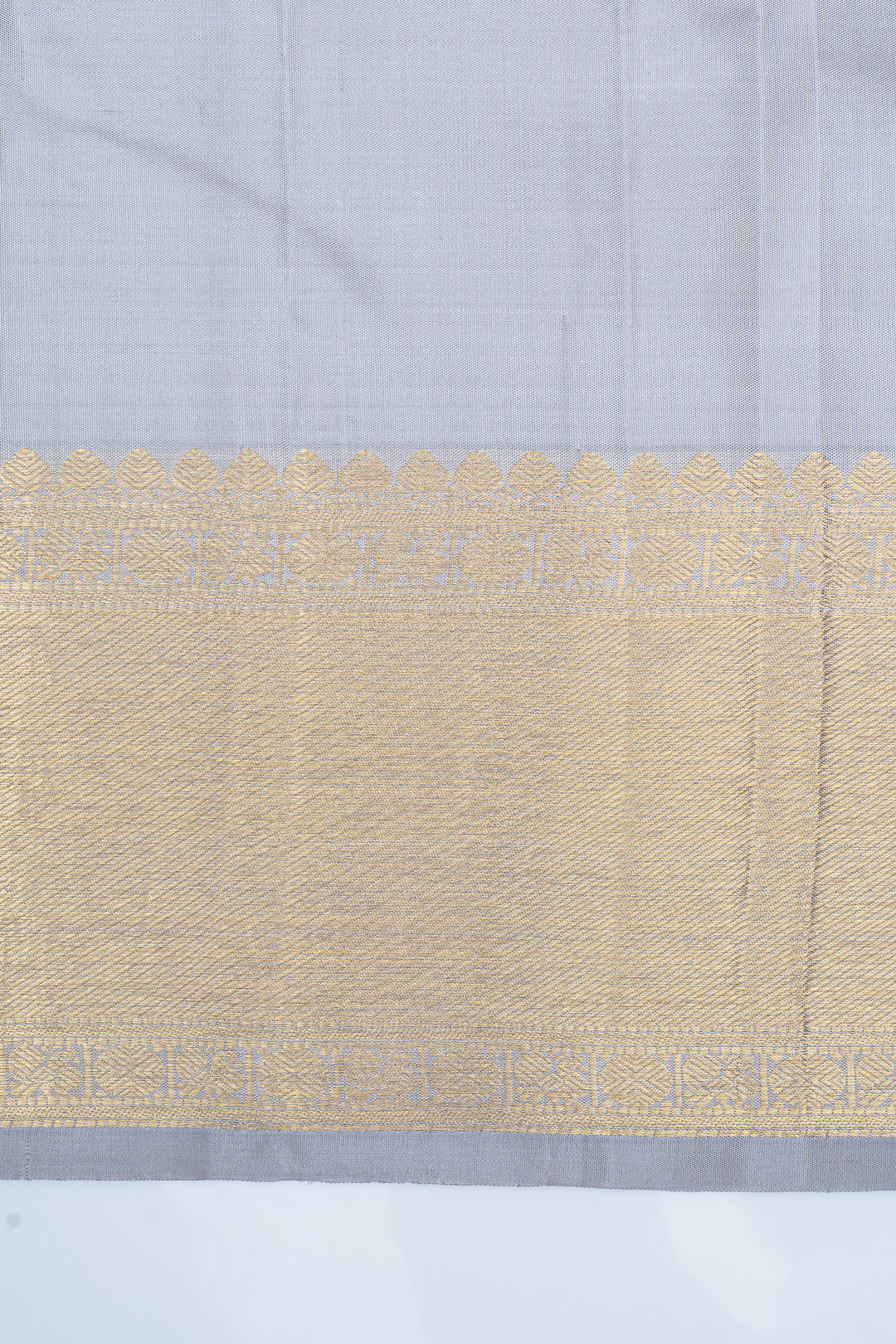 Cloud grey thread brocade pure kanchipuram silk saree