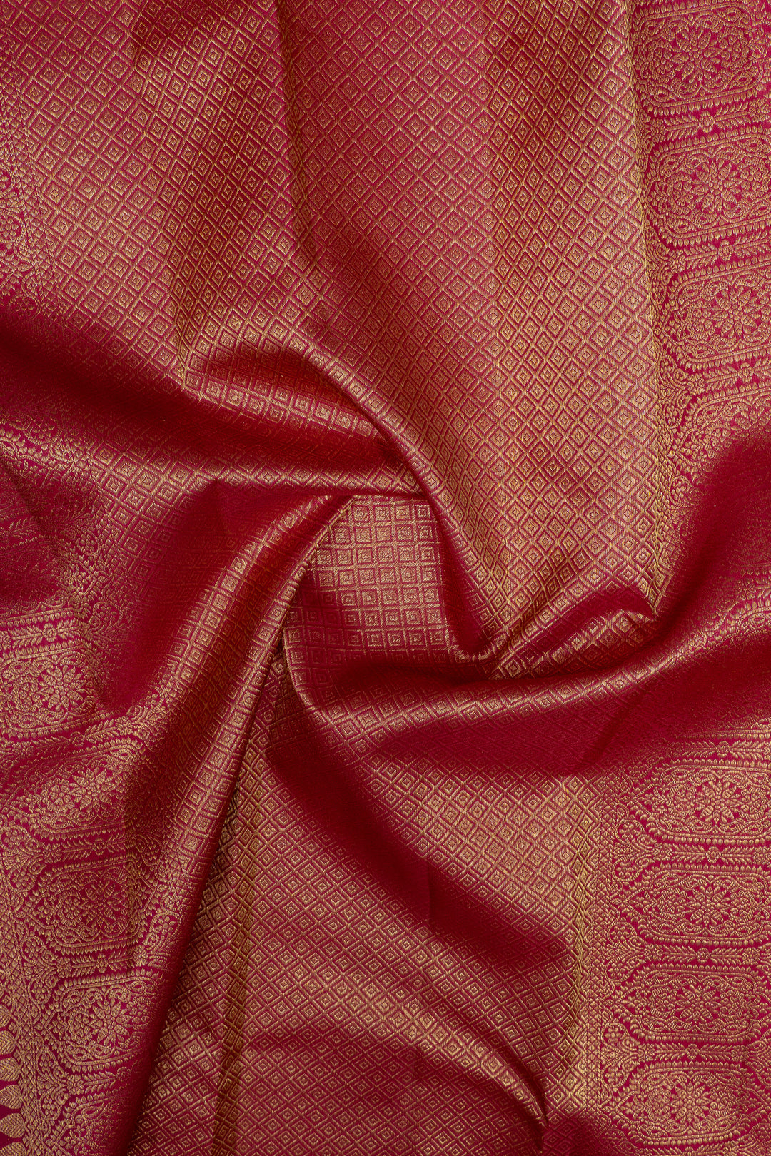 Purple and red traditional pure kanchipuram silk saree