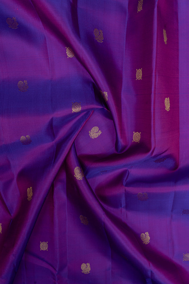 Purple and red traditional pure kanchipuram silk saree