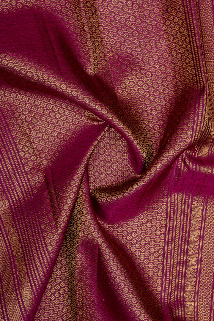 Mauve and purple zari checks pure kanchipuram silk saree