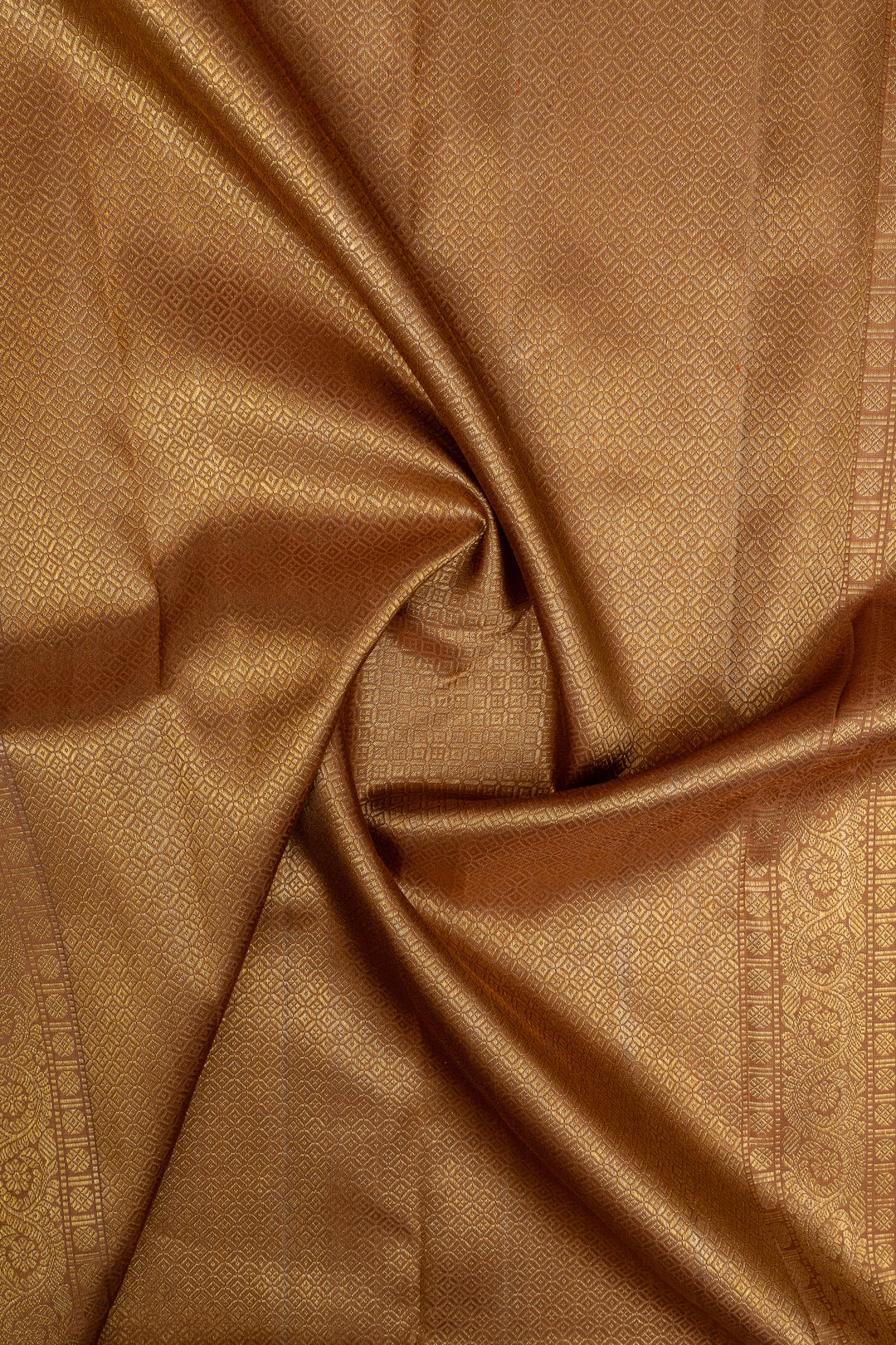 Champagne gold iruthalaipakshi brocade  pure kanchipuram silk saree