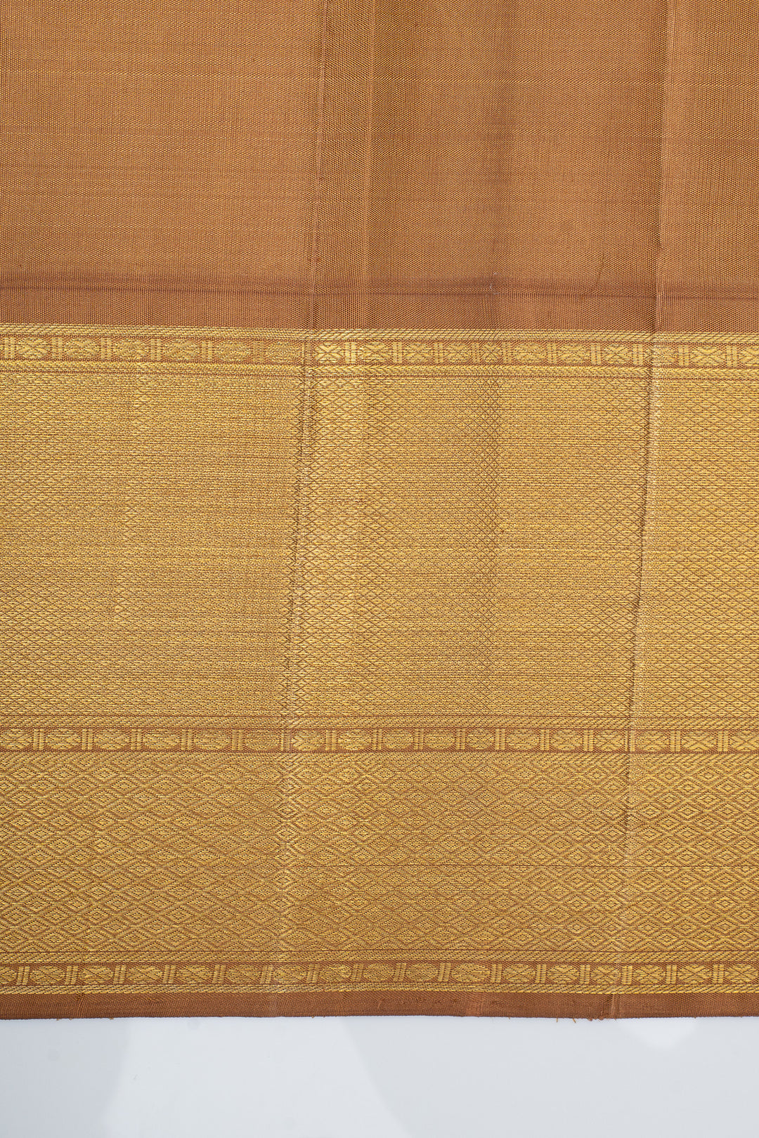 Champagne gold iruthalaipakshi brocade  pure kanchipuram silk saree