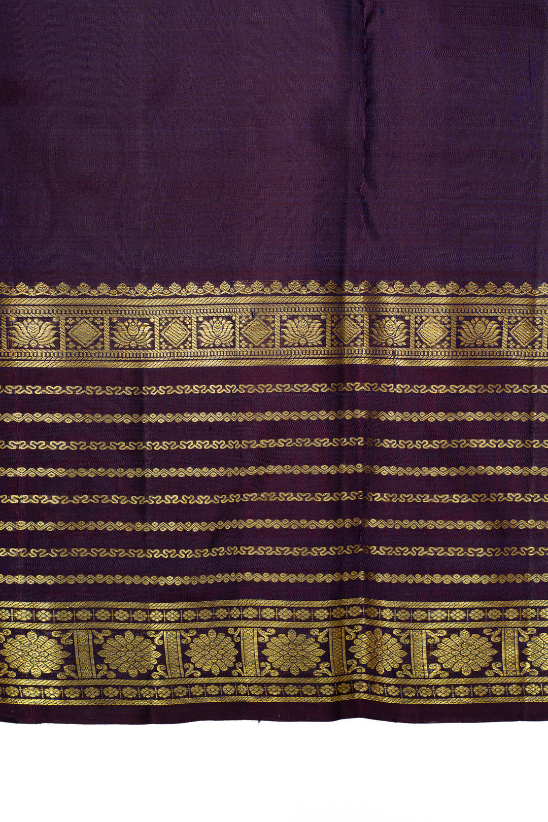 Mustard and purple traditional pure kanchipuram silk saree