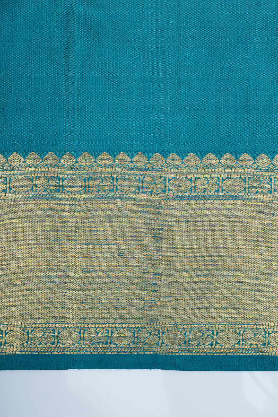 Teal blue vanasingaram brocade pure kanchipuram silk saree