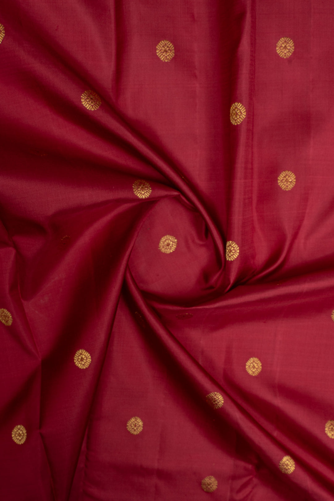 Ruby red and khaki gold  traditional pure kanchipuram silk saree