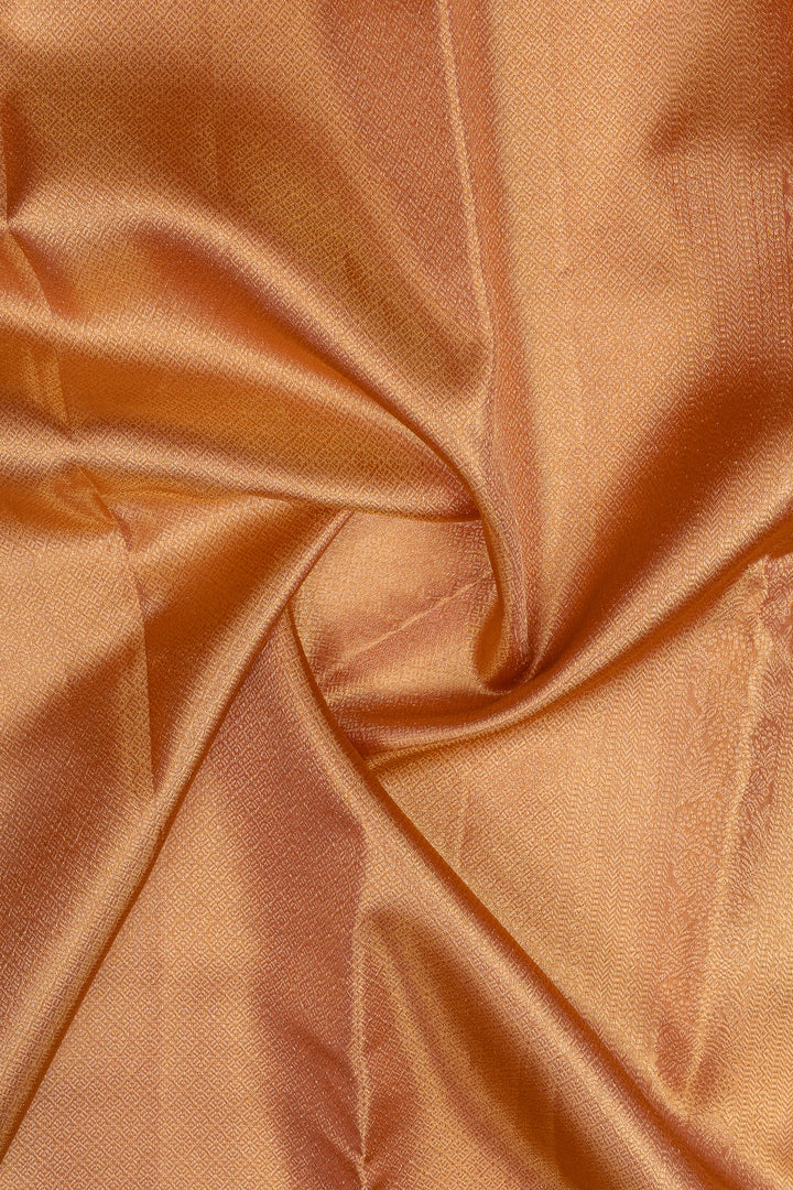 Peach tissue brocade pure kanchipuram silk saree