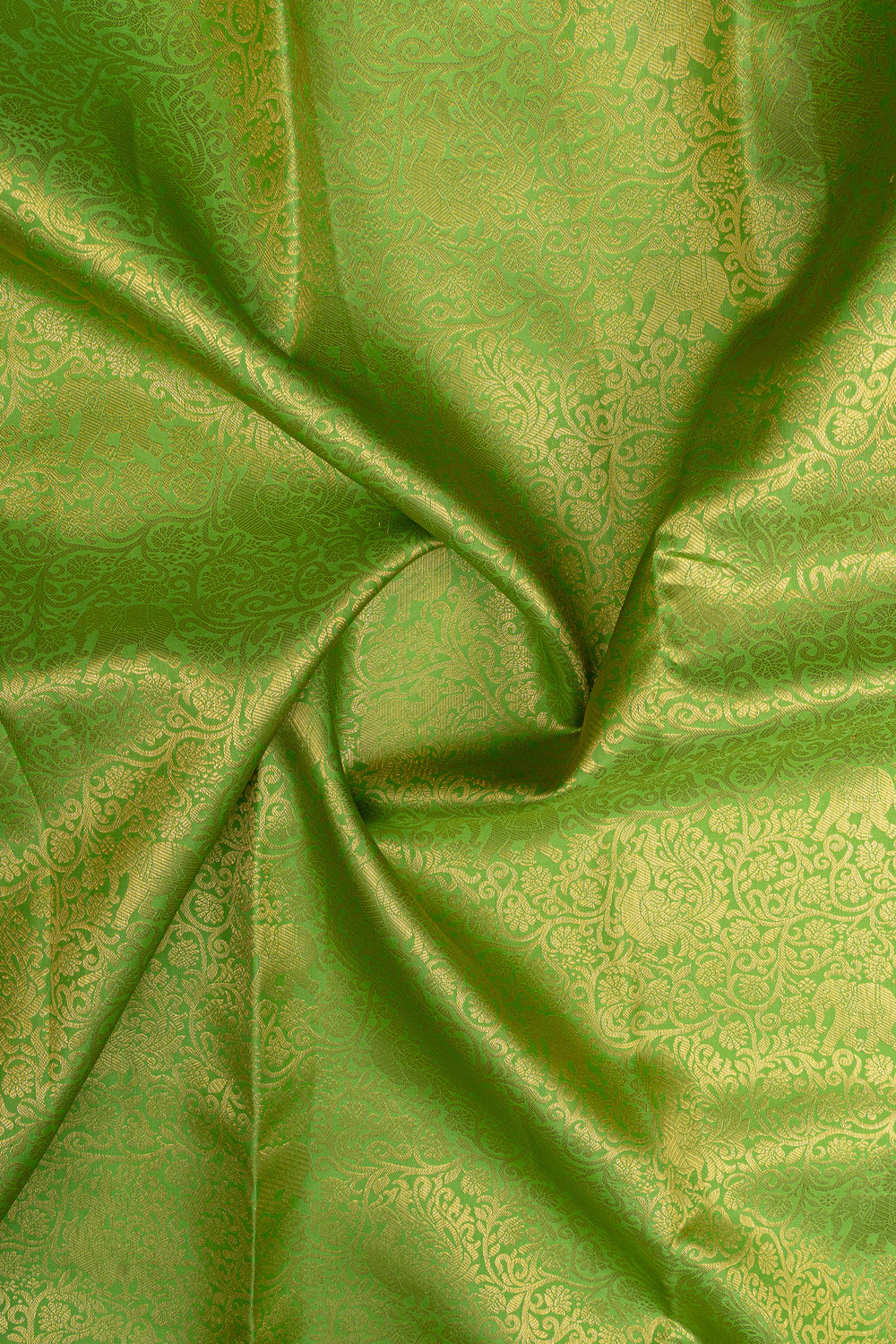 Apple green and red brocade pure kanchipuram silk saree