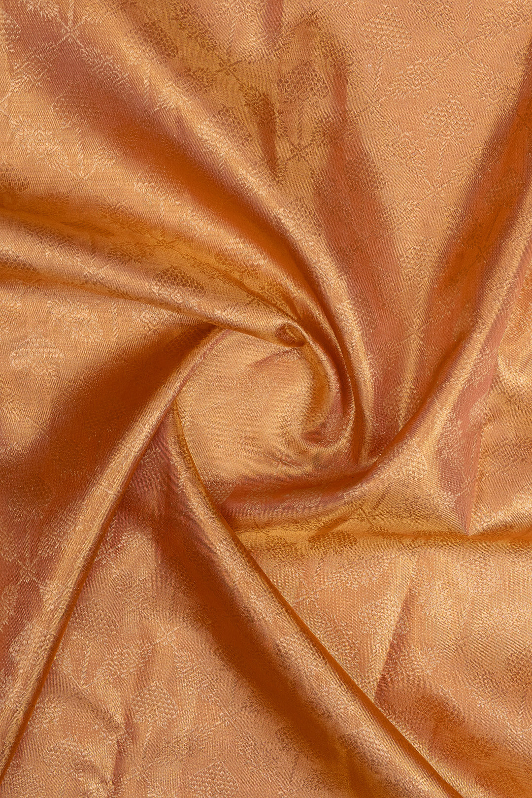 Peach tissue brocade pure kanchipuram silk saree