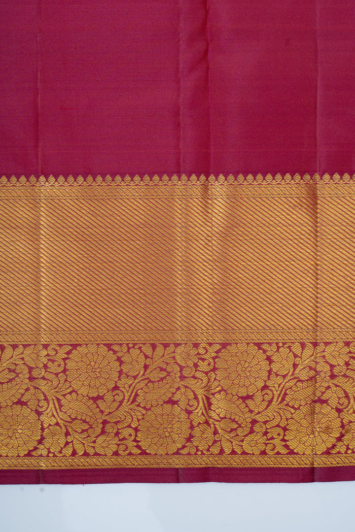 Apple green and red brocade pure kanchipuram silk saree