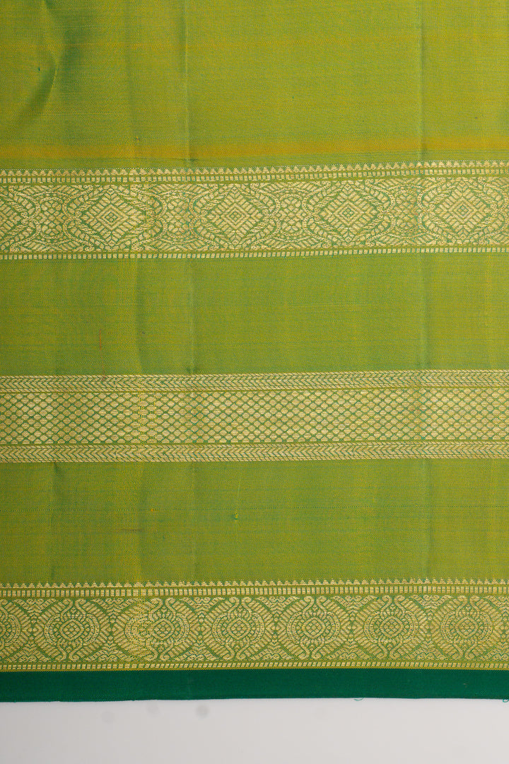 Blue and green  traditional pure kanchipuram silk saree