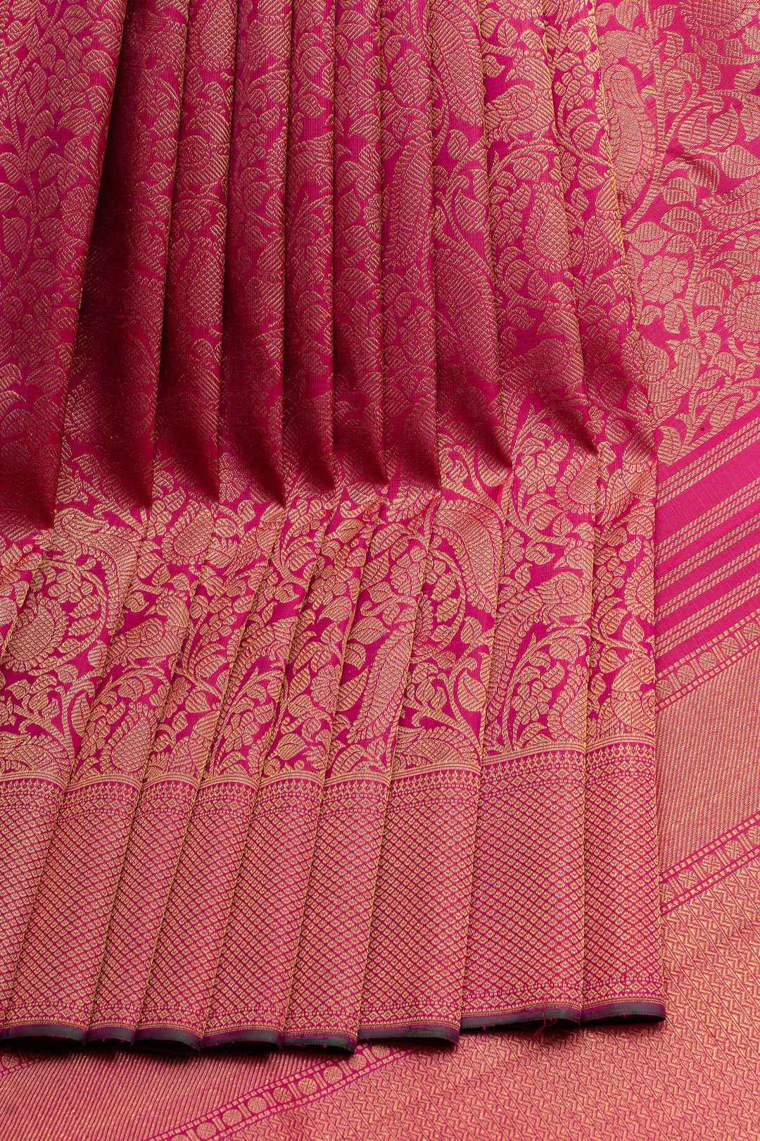 Magenta vanasingaram brocade pure kanchipuram silk saree