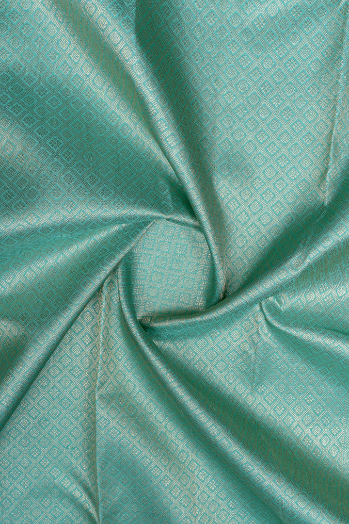 Pastel blue brocade pure kanchipuram silk saree