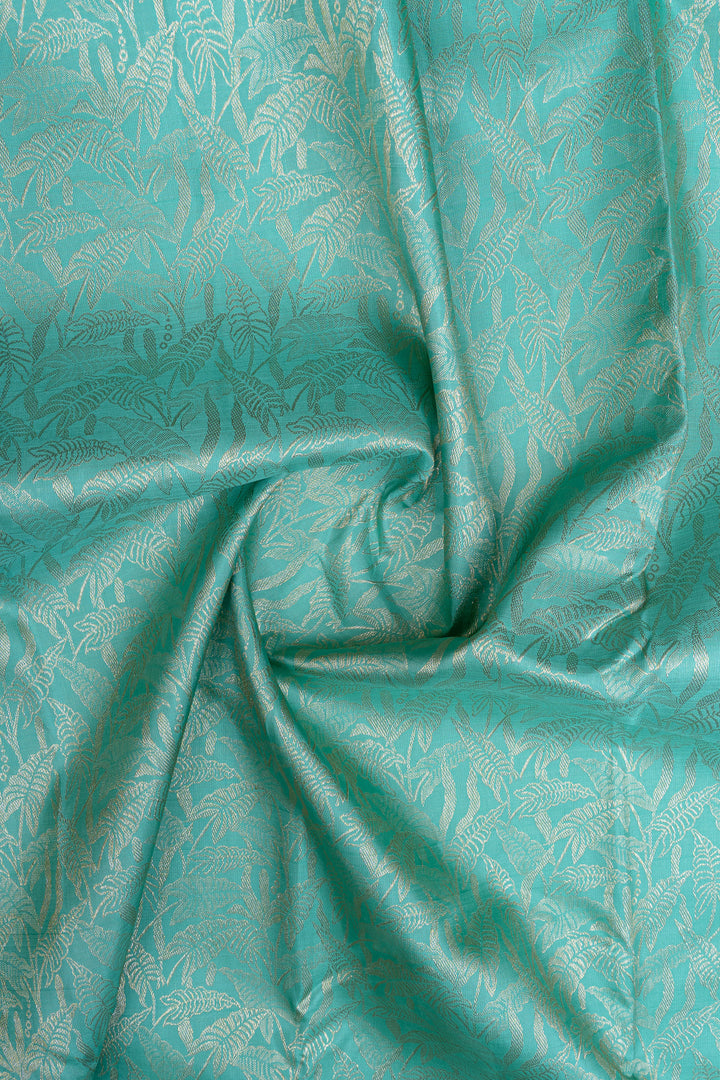 Pastel blue brocade pure kanchipuram silk saree