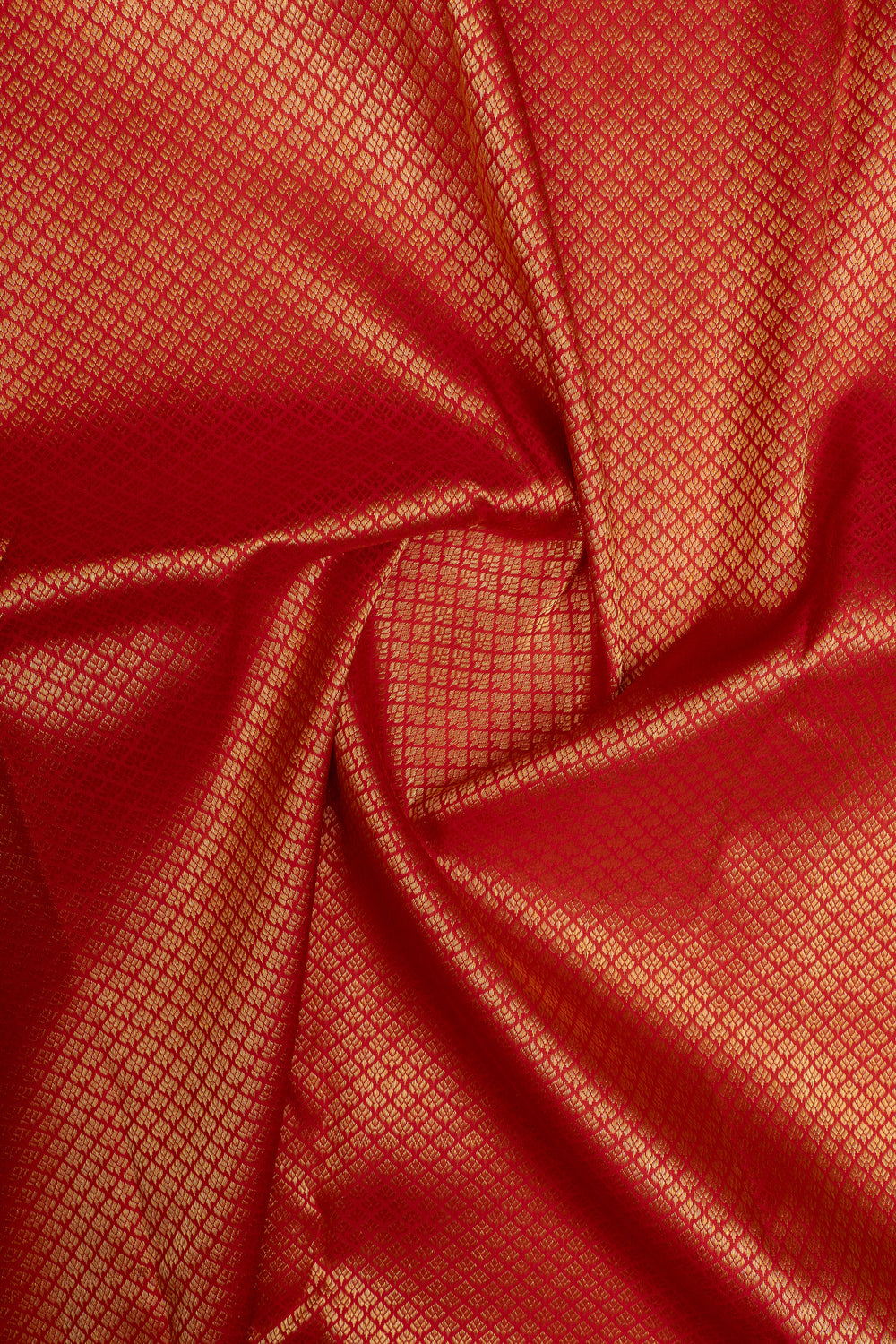 Crimson red brocade pure kanchipuram silk saree