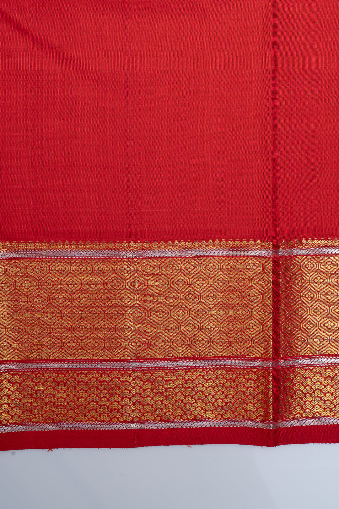 Crimson red brocade pure kanchipuram silk saree