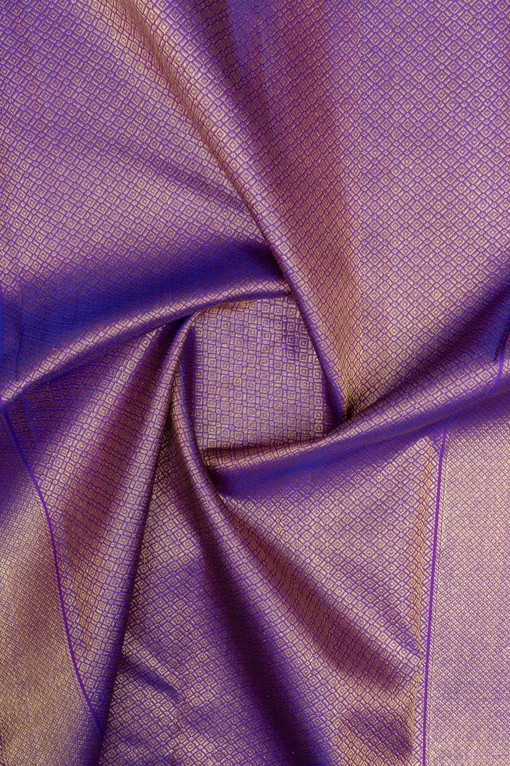 Teal Blue and purple traditional pure kanchipuram silk saree