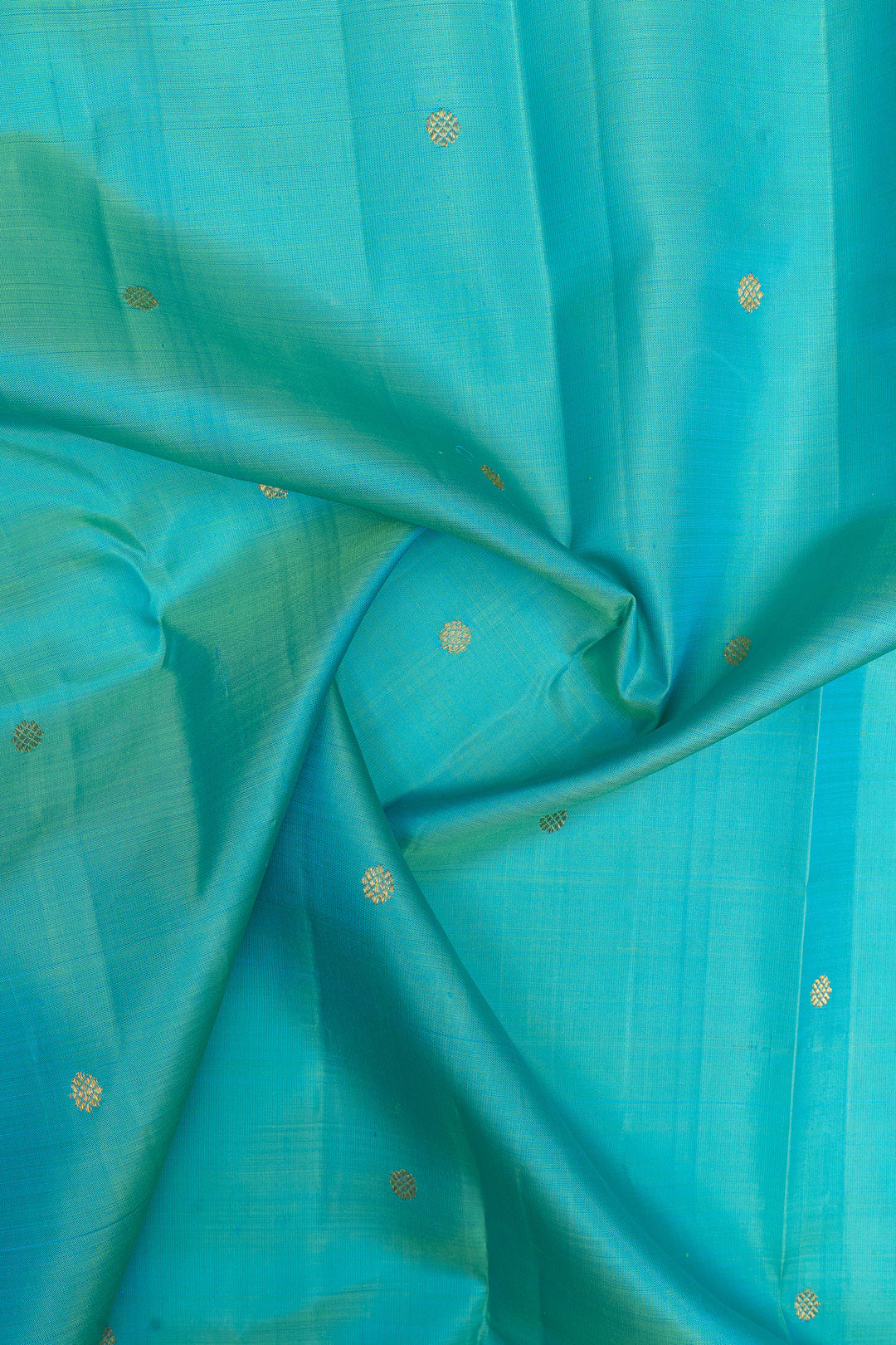 Teal Blue and purple traditional pure kanchipuram silk saree