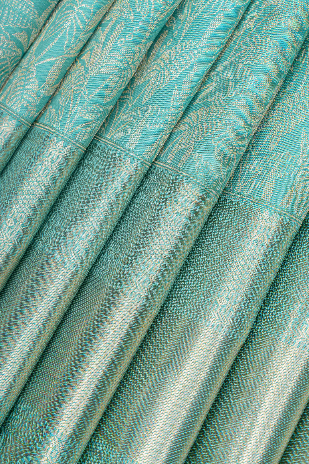 Pastel blue brocade pure kanchipuram silk saree