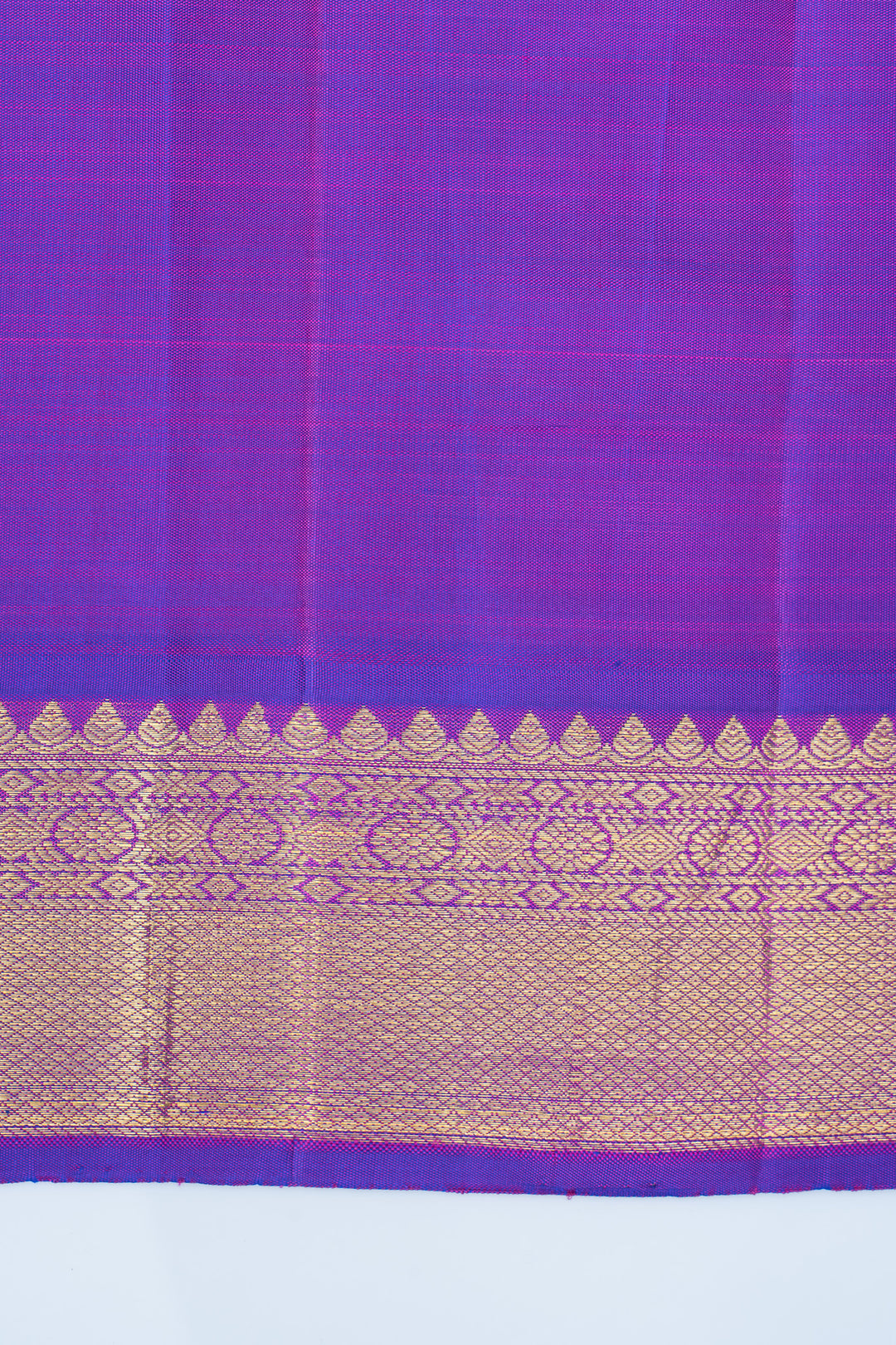 Teal Blue and purple traditional pure kanchipuram silk saree