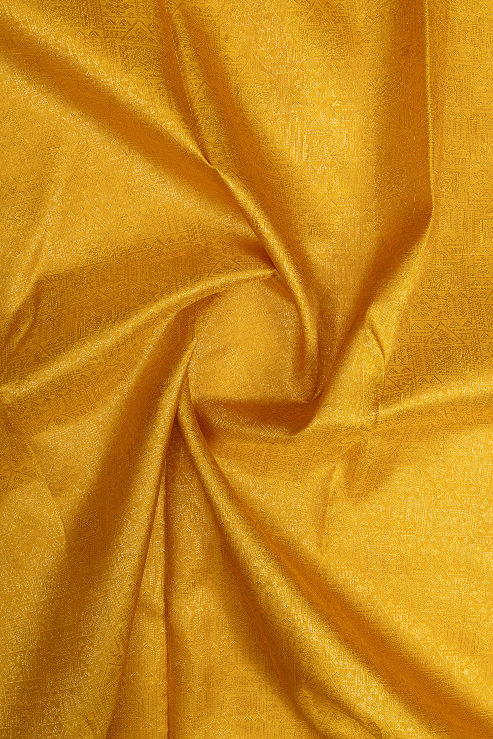 Mustard and teal brocade pure kanchipuram silk saree