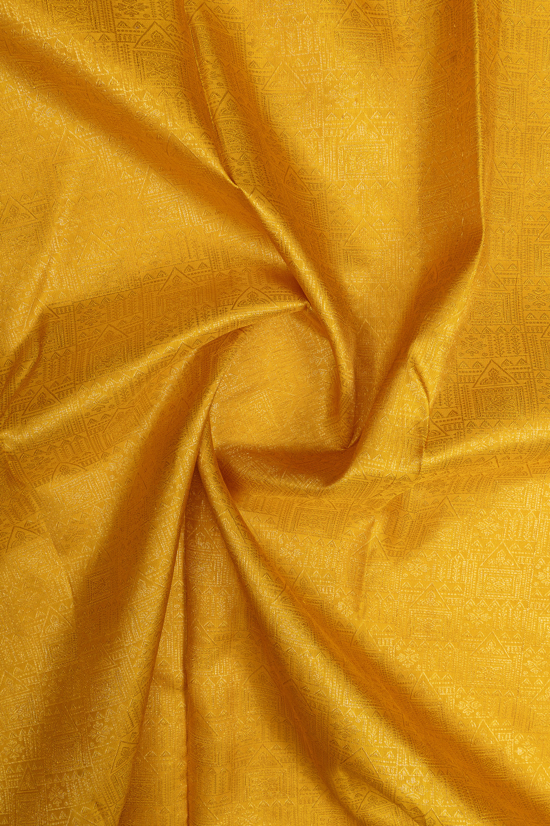 Mustard and teal brocade pure kanchipuram silk saree