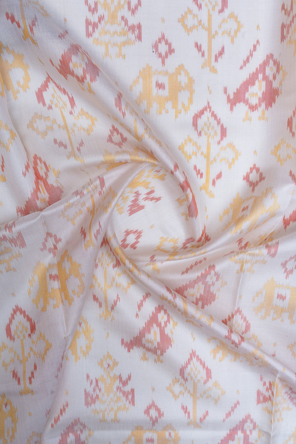 Pearl white and purple pure Patola silk saree